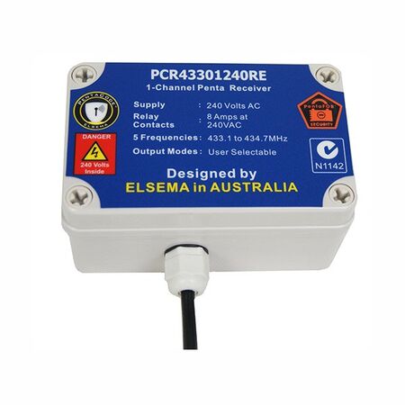 RECEIVER, WITH IP66 CASE 240V 5 FREQUENCIES 433MHz 1 CHANNEL