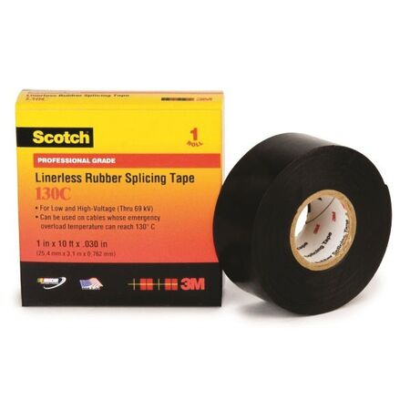 TAPE, RUBBER SPLICING L/L 130C SCOTCH, 19mm x 9m BLACK