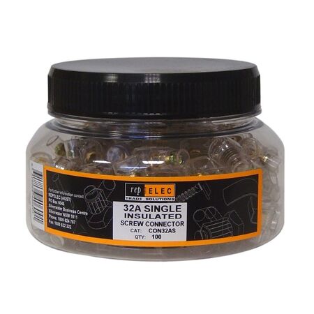 32A CLEAR CONNECTOR, SINGLE [100] JAR
