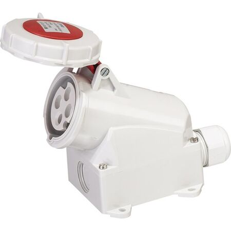 SOCKET, FIXED, SURFACE MOUNT 4P, 400V, 16A, IP67, 6H,IEC309