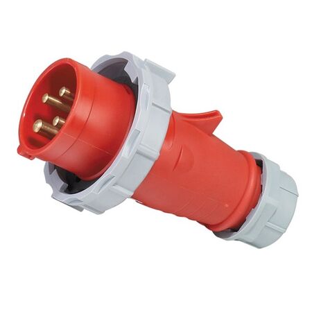 PLUG, STRAIGHT, IEC 309, IP67 4 PIN, 400V, 32A, 6H