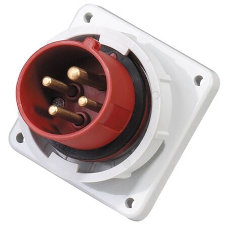 PLUG,APPLIANCE INLET,PANEL MNT 4P, 400V, 16A, IP67, 6H,IEC309