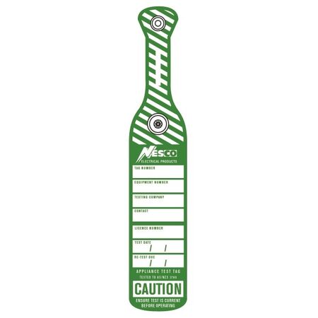 TEST TAG INDUSTRIAL PUSH CLIP COLOUR GREEN [75]
