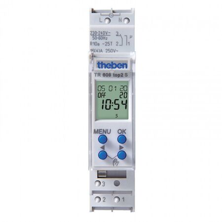 TIME SWITCH, DIGITAL 240VAC 1CH, 1 MOD DIN, WITH POWER