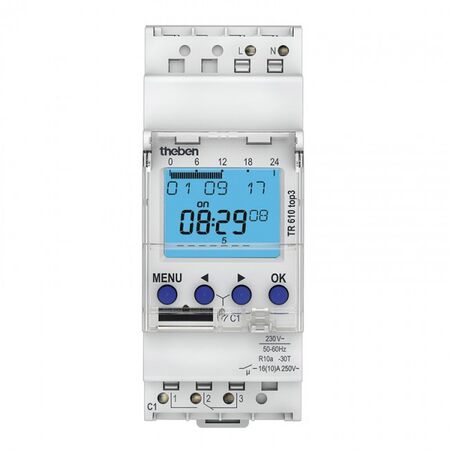 TIME SWITCH, DIGITAL 240VAC 1CH, 2 MOD DIN, WITH POWER