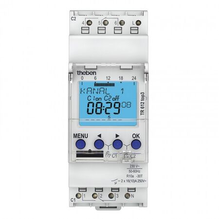 TIME SWITCH, DIGITAL 240VAC 2CH, 2 MOD, WITH POWER