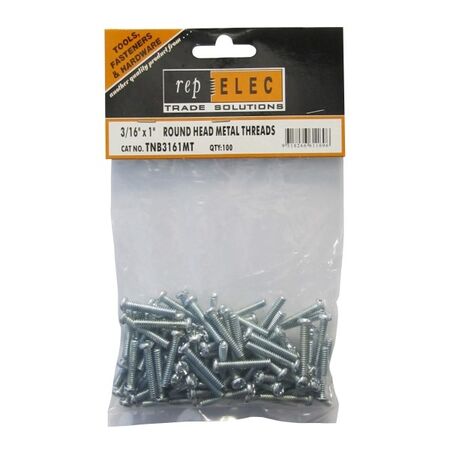 SCREW MT RD/SLT Z/P 3/16 x 1 [100]