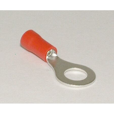 TERMINAL RING RED DG M6 STUD [100]