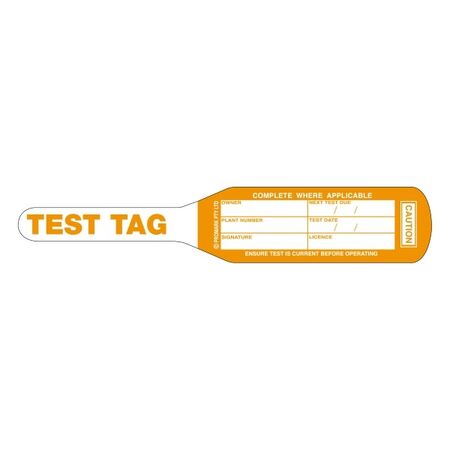 TEST TAGS, BAT STYLE ORANGE (JAN~JUNE) [100]