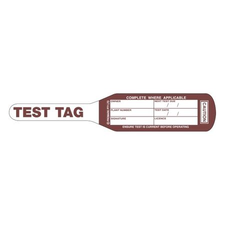 TEST TAGS, BAT STYLE BURGUNDY (5 YEARLY) [100]