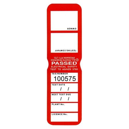 TEST TAGS, H/DUTY RECT RED (DEC~FEB) [100]