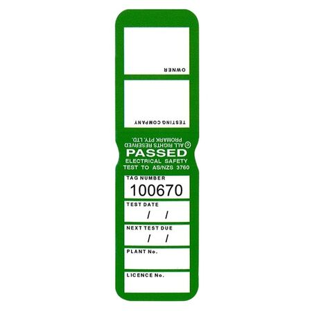 TEST TAGS, H/DUTY RECT GREEN (MAR~MAY) [100]