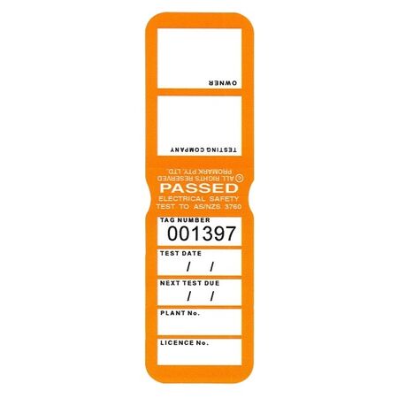 TEST TAGS, H/DUTY RECT ORANGE (JAN~JUNE) [100]