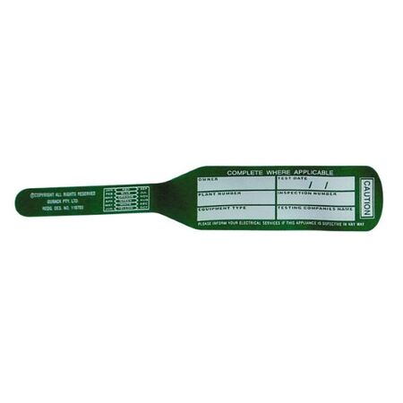 NSW T/TAGS, BAT STYLE GREEN (APR & AUG) [100]