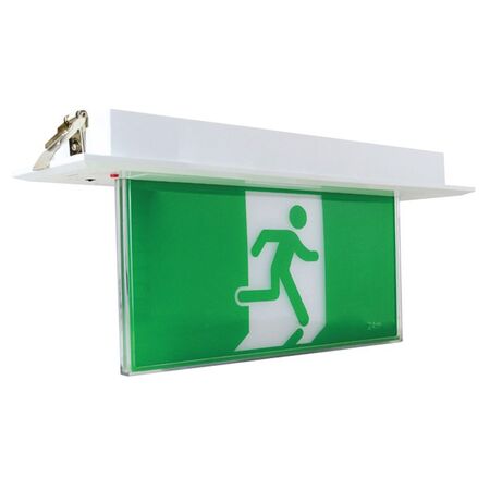 LED RECESSED EXIT LIGHT 3W 240V JADE