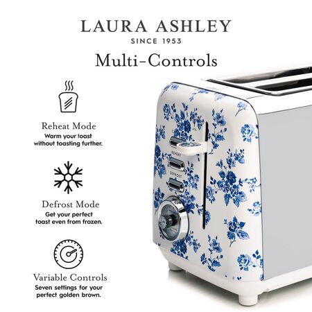 Laura Ashley 2 Slice Toaster - China Rose - LAT2CR