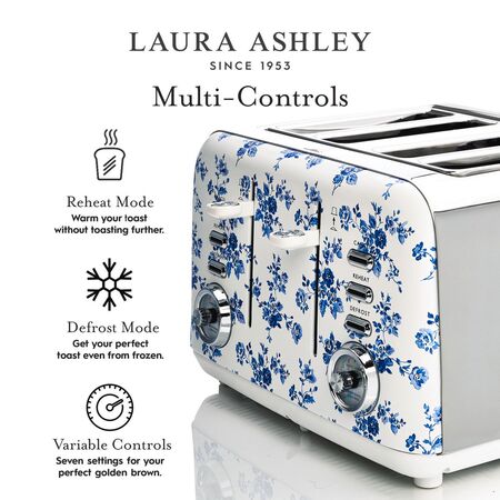 Laura Ashley 4 Slice Toaster - China Rose - LAT4CR
