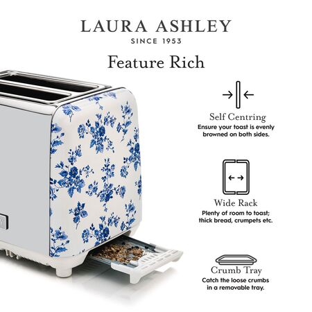 Laura Ashley 2 Slice Toaster - China Rose - LAT2CR