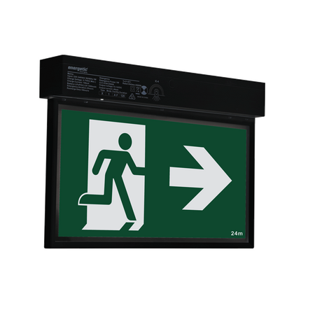 Edgeway EM Blade Black ExitSign 3W 6K