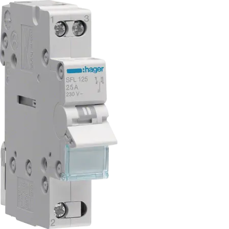 1-pole, 25A Modular Changeover Switch with Bottom Common Point