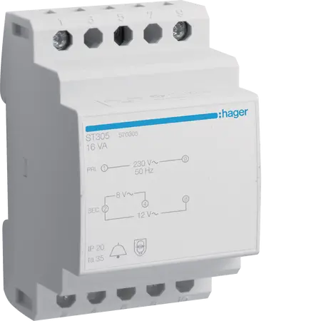Bell transformer 16VA 230V 8-12V
