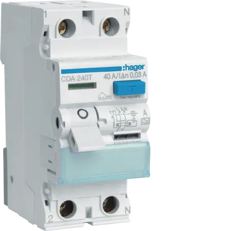 RCCB 2P 40A 30mA A Class