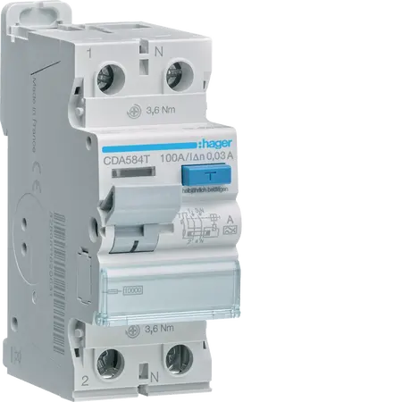 RCCB 1P+N 100A 30mA A