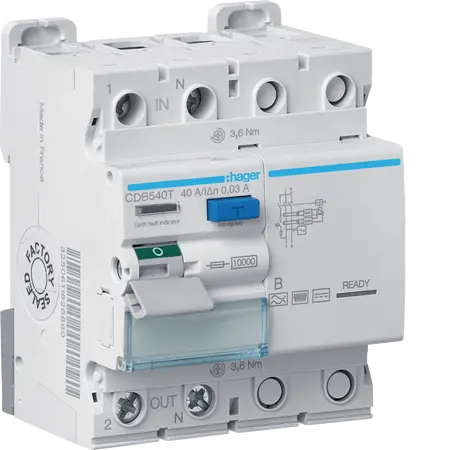 RCCB 1P+N 40A 30mA B