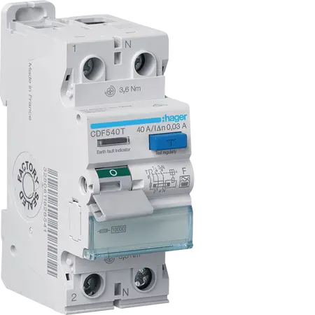 RCCB 1P+N 40A 30mA F
