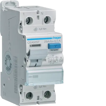 RCCB 1P+N 25A 100mA A