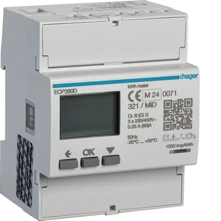 3 Phase kWhmeter direct 80A 4M S0 MID