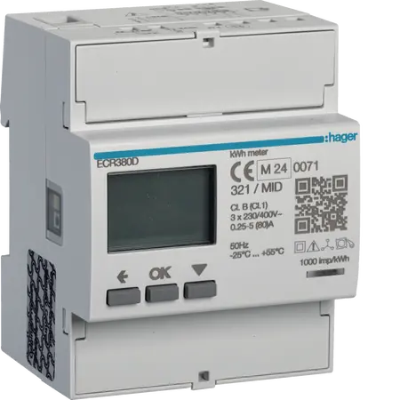 3 Phase kWhmeter direct 80A 4M MODBUS MID