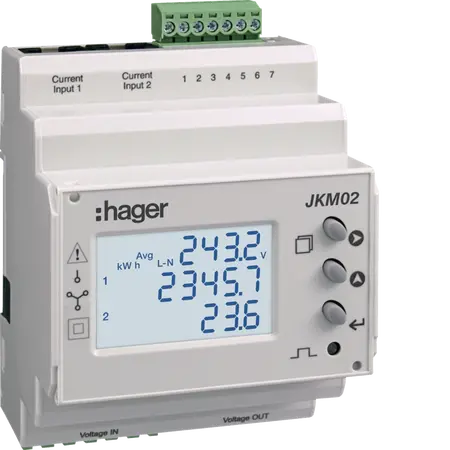 Multifunction measurement device DIN rail 2x3-Phase RS485