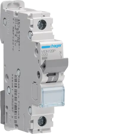 MCB 1P 6kA D-20A 1M