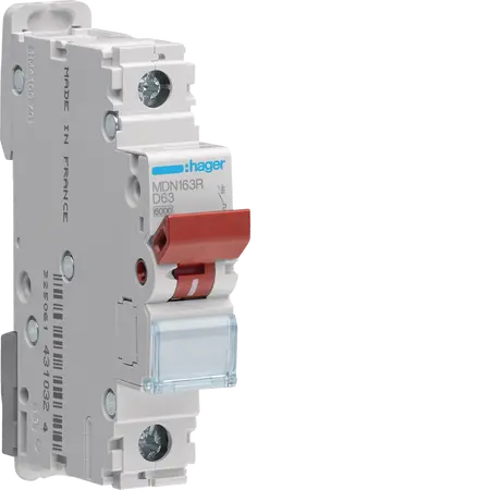 MCB 1P 6kA D-63A 1M