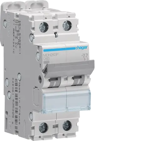 MCB 2P 6kA D-63A 2M
