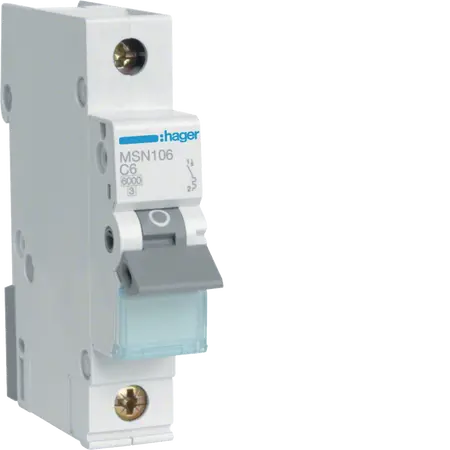 MCB 1P 6kA C-6A 1M