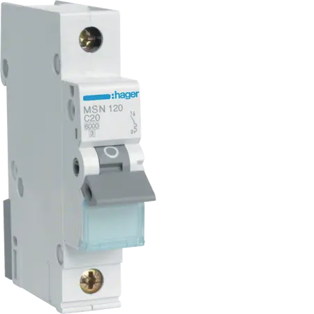 MCB 1P 6kA C-20A 1M