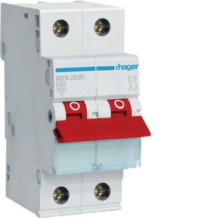 MCB 2P 6kA C-63A 2M