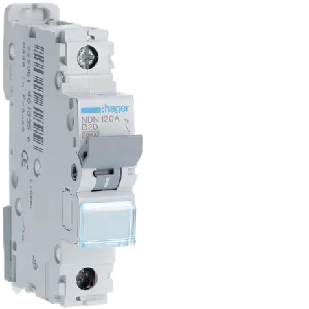 MCB 1P 10kA/15kA D-20A 1M