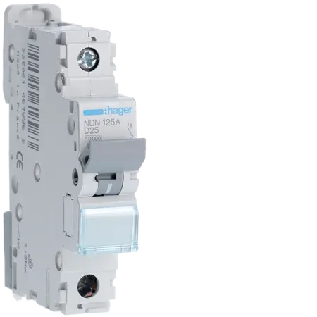MCB 1P 10kA/15kA D-25A 1M