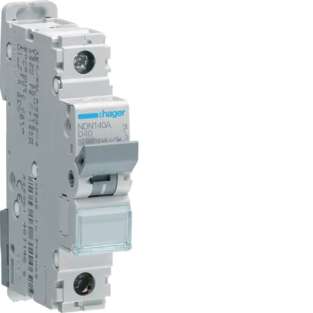 MCB 1P 10kA/15kA D-40A 1M