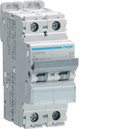 MCB 2P 10kA/15kA D-6A 2M