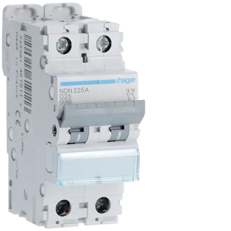 MCB 2P 10kA/15kA D-25A 2M