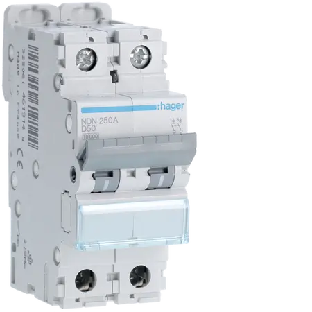 MCB 2P 10kA/15kA D-50A 2M