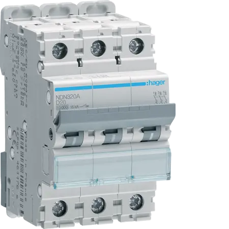 MCB 3P 10kA/15kA D-20A 3M