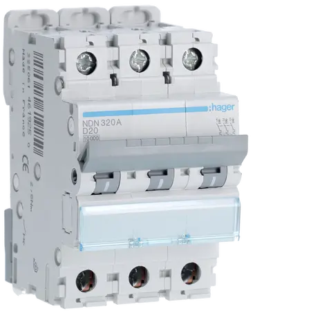 MCB 3P 10kA/15kA D-20A 3M