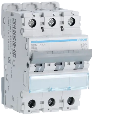 MCB 3P 10kA/15kA D-63A 3M