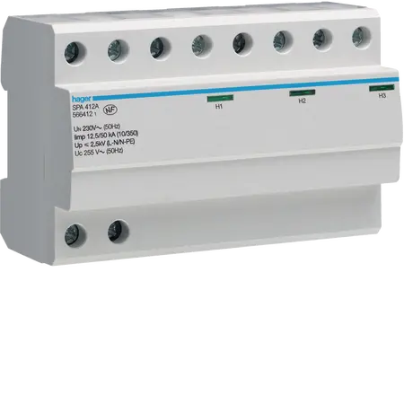 SPD 4P monobloc 12.5kA class 1 with light indicator TT