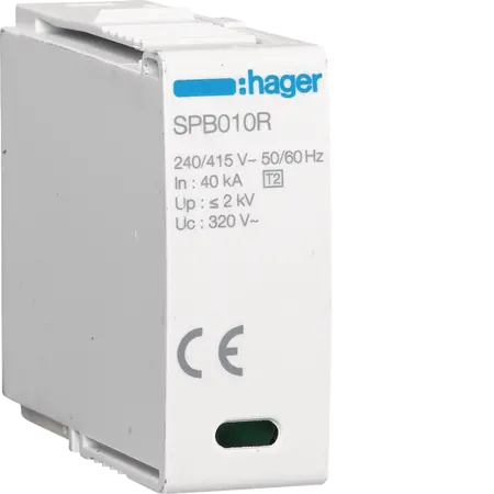 Cartridge L-N Uc 320V In 40kA Imax 100kA Up 2kV